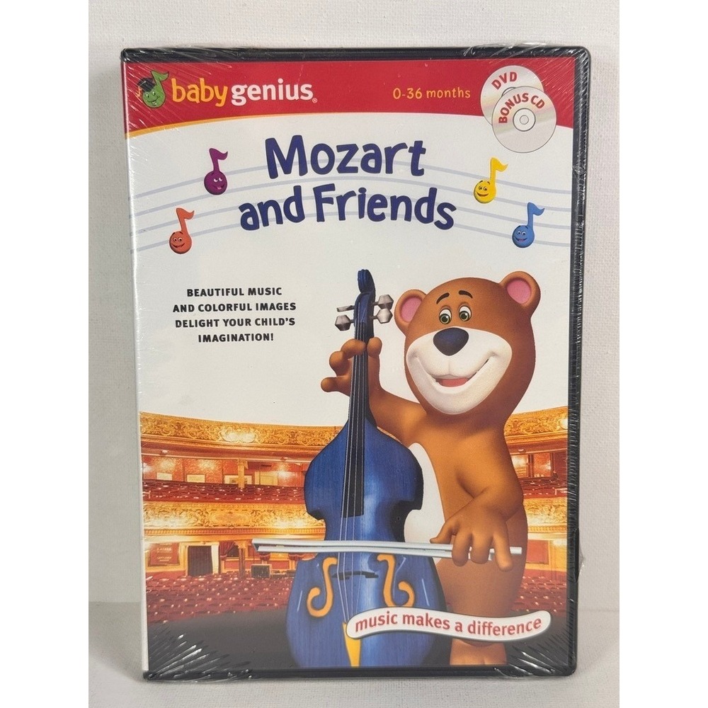 Baby Genius Mozart and Friends DVD Bonus CD 0-36 Months Educational Music